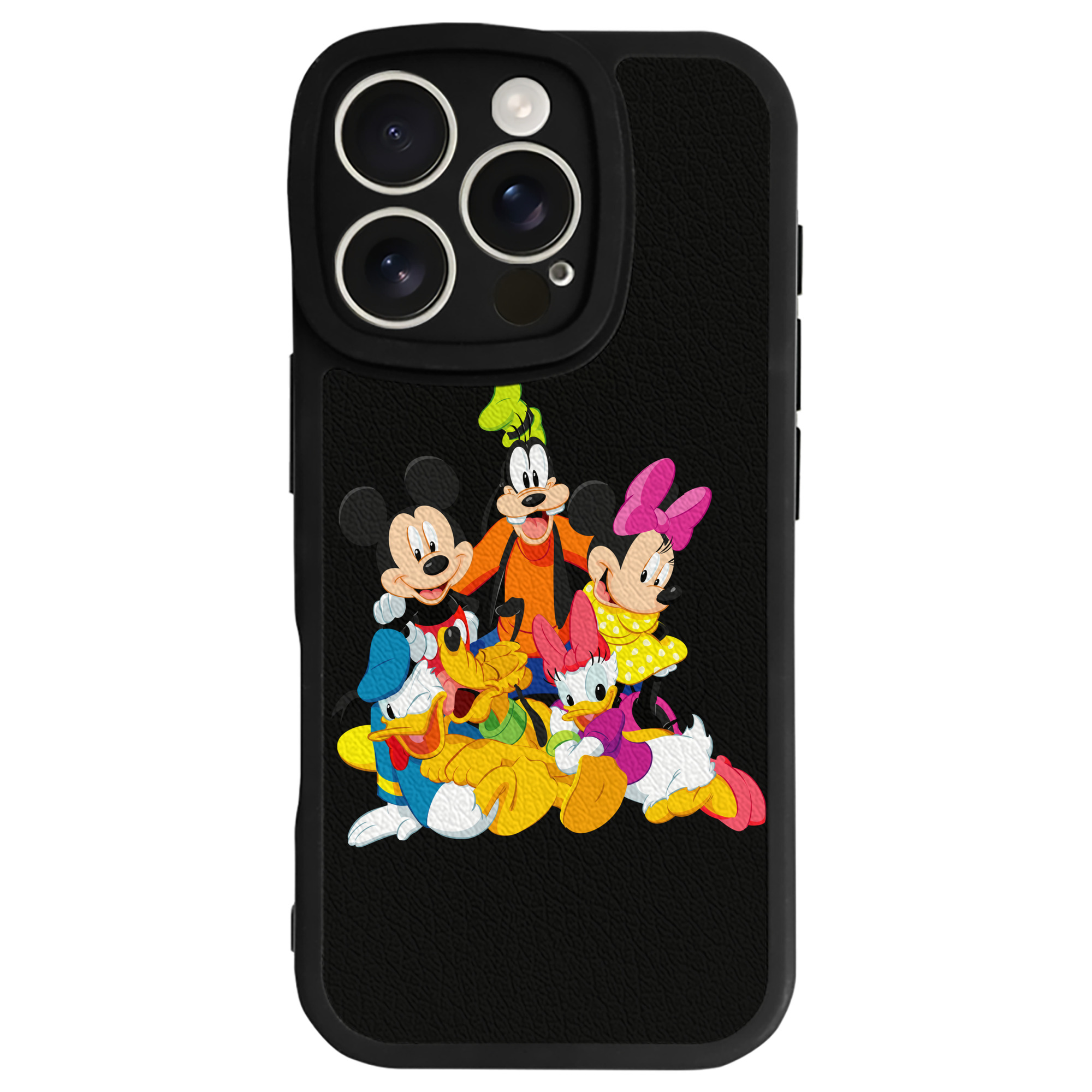 （画像用） ミッキーマウス Mickey Mouse 【iPhone 16シリーズ対応】シリコンスマホケース（レザー調） 材質：シリコン